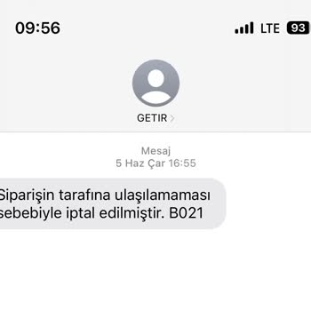 Getir Yemek Starbucks Yola Çıkan Siparişin İptali