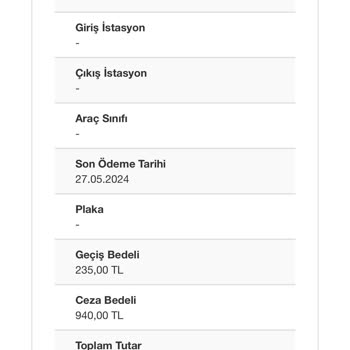 Kuzey Marmara Otoyolu (Avrupa) İhlali Geçiş Bildirimi