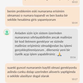 Dolap Eski Numarama Erişim Yok