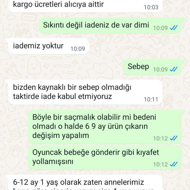 Akif Giyim İade Kabul Etmiyor