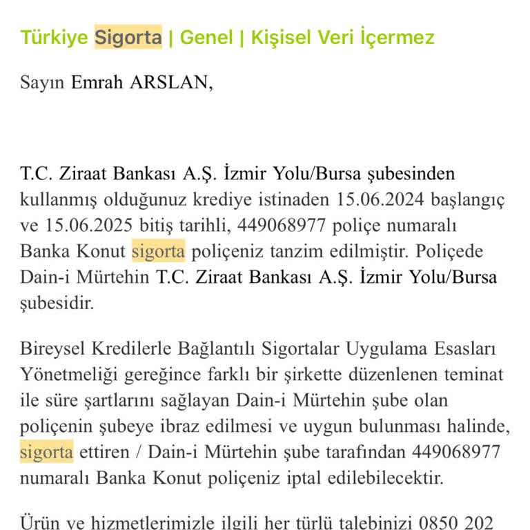 Ziraat Bankası Türkiye Sigorta Haksız Alınan Police Ve BES