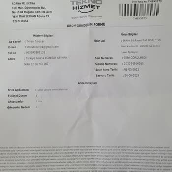 Teknosa Braun Ürünümü Sürekli Servise Göndermekten Kullanamadım