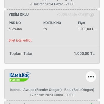 Obilet Şikayet Bilet Geri Ödenmedi