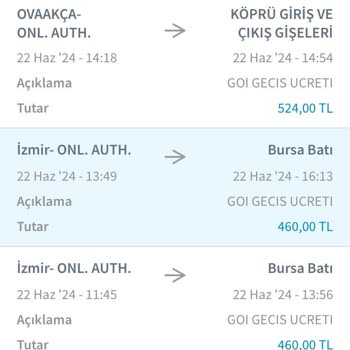 Otoyol A.Ş İzmir-Bursa Otoyolu 2 Kere Alınan HGS Ücreti