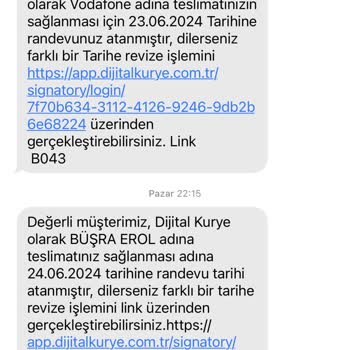 Vodafone Dijital Kurye Sim Kartımı Getirmiyor