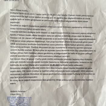 Akdeniz Karavan Kesinlikle Bulaşılmaması Gereken Firma!