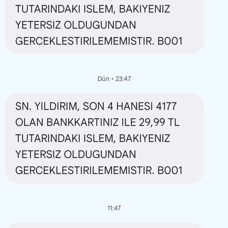 Ziraat Bankası Para Çekme Mesajı