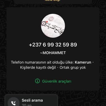 WhatsApp +237 İle Başlayan Numara Tarafından Arandım