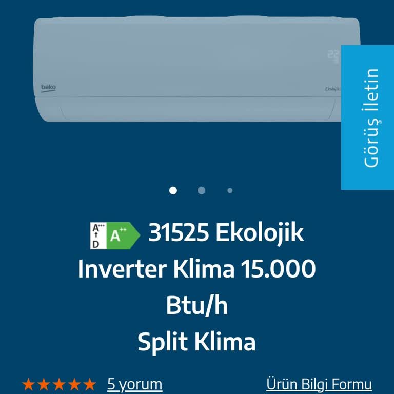 Beko 15.000 BTU 31525 Kodlu