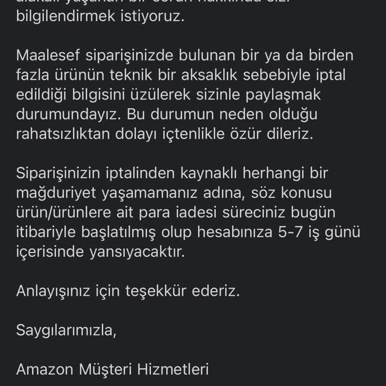 Amazon Teknik Aksaklık Bahanesi