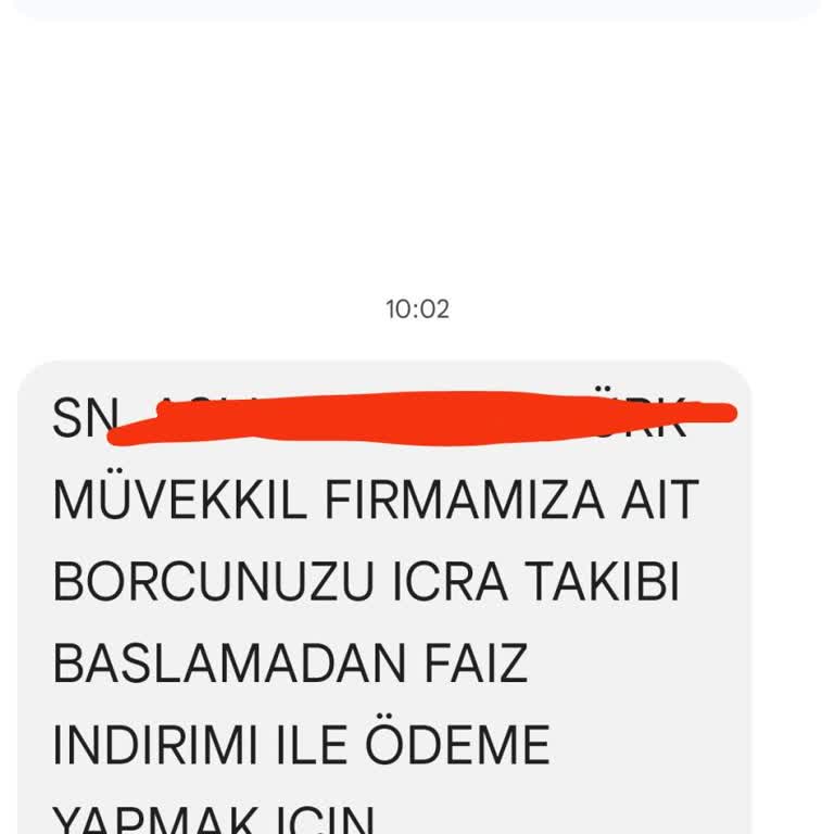 Meta Hukuk (Sms) Yanıltıcı İcra Tehditleriyle Korkutma Girişimi!