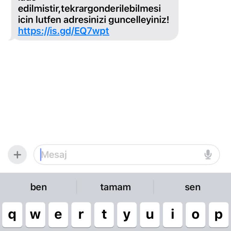 Kargo +855 Kargo İade Mesajı