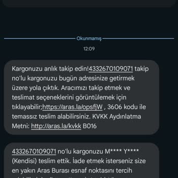 Şikayetim Var. Muş Aras Kargo