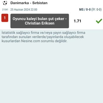 Nesine Tutan Kupon İkramiye Kazandı