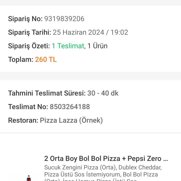Trendyol Yemek Ve PizzaLazza Örnek Şubesi Mağdur Etti
