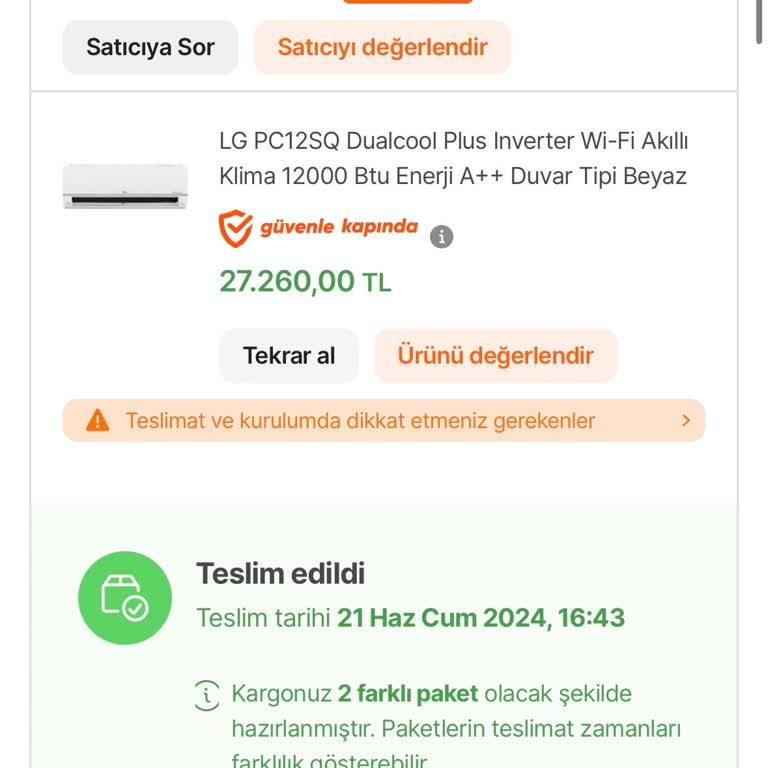 LG Klima Montaj Gecikmesi