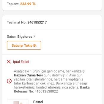 Trendyol Para İadesi Yapılmamıştır