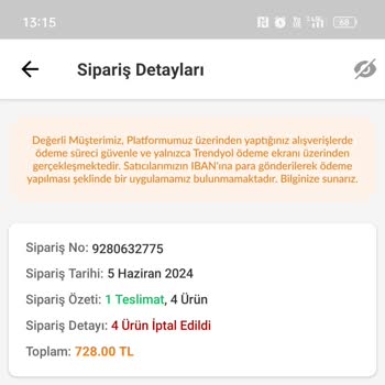 Trendyol Para İadesi Yapılmamıştır