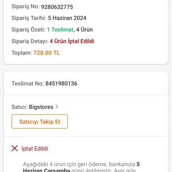 Trendyol Para İadesi Yapılmamıştır