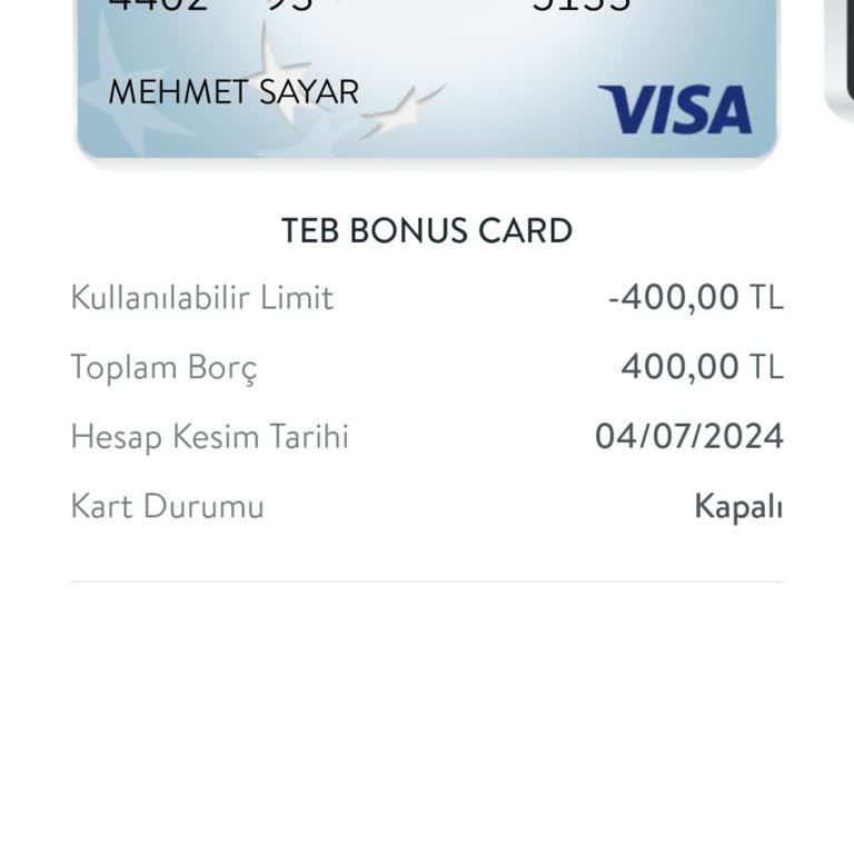 TEB Bankası Bonusu Borç Olarak Yansıttı