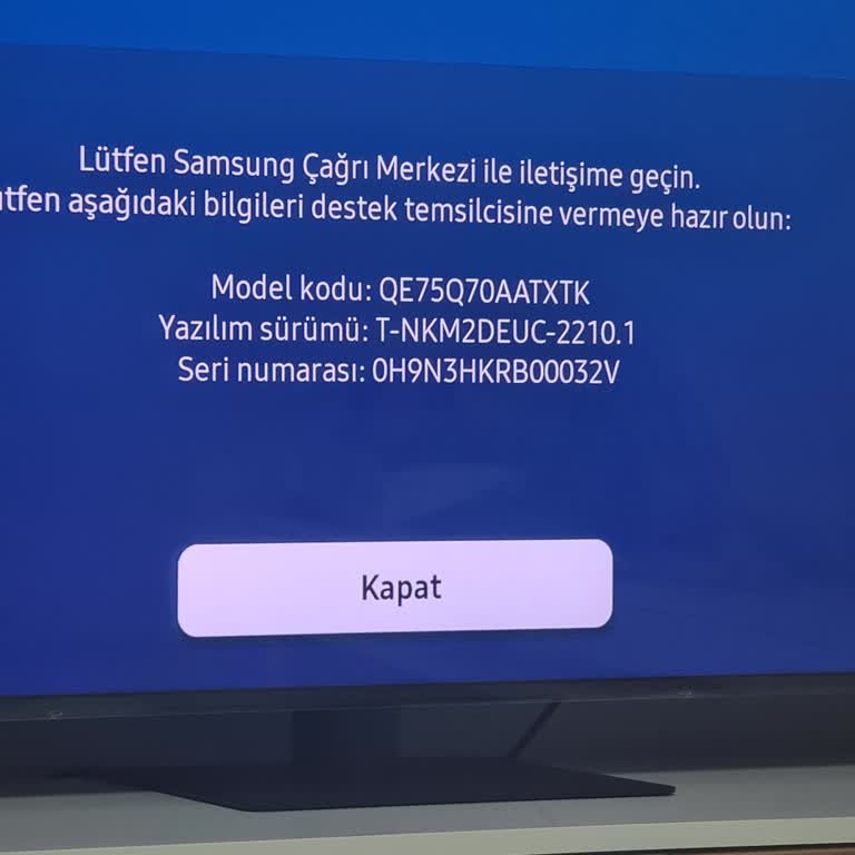 Samsung 75 İnç QLED TV Den Sesin Gitmesi