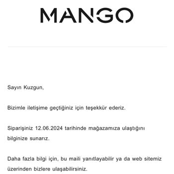 Mango Siparişim Ortada Yok