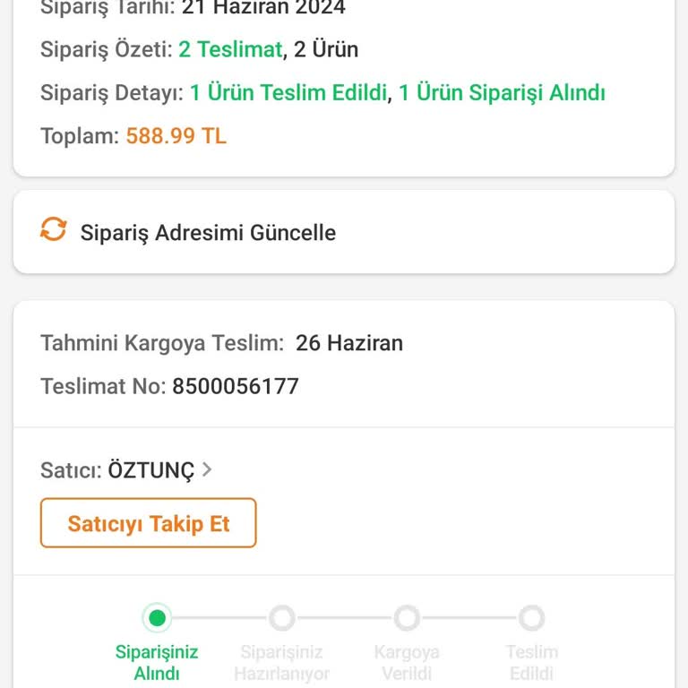 Trendyol Sipariş Elime Ulaşmıyor