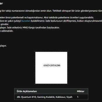 Pathetic State Of The Amazon Returns System (Turkey)