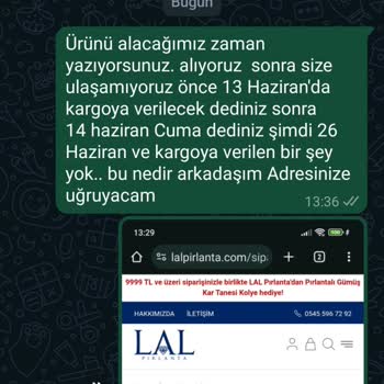 Lal Pırlanta Siparişim Gelmedi İlgili Marka Cevap Vermiyor