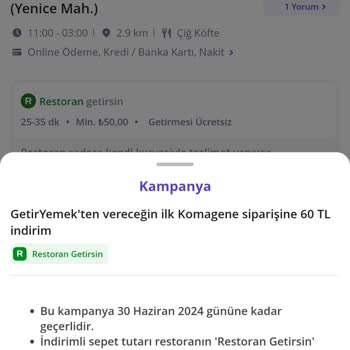 GetirYemek Kampanya Ve Müşteri Hizmetleri Mağduriyeti
