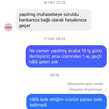 Potikare Para İadesi Yapmadılar