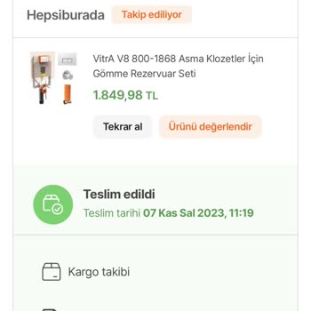 Vitra - Artema Markalı Gömme Rezervuar Montaj Malzemesi Eksik