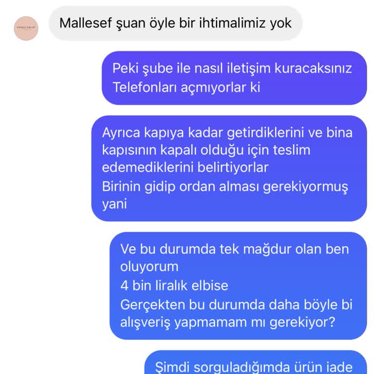 Gönül Kolat Ürün Teslim Sürecinde Ve İade Sürecinde İlgisizlik Ve Geri Dönüş Yok
