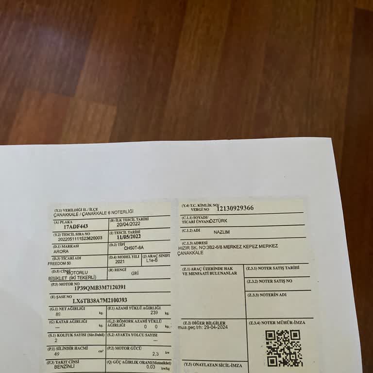 TÜVTÜRK İlk Muayene Başlangıcı Tescil Mi Model Tarihimi