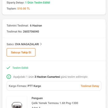Penguen Home Penguen Marka Yemek Termosu Paslandı