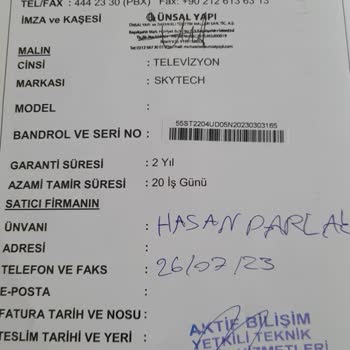 Skytech Marka Televizyon Şikayet Var