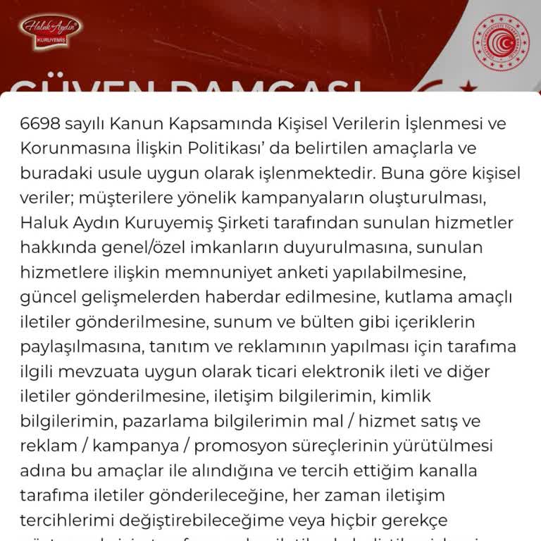 Haluk Aydın Kuruyemiş 6698 Sayılı Kanun Yanlış Uygulanmaktadır.
