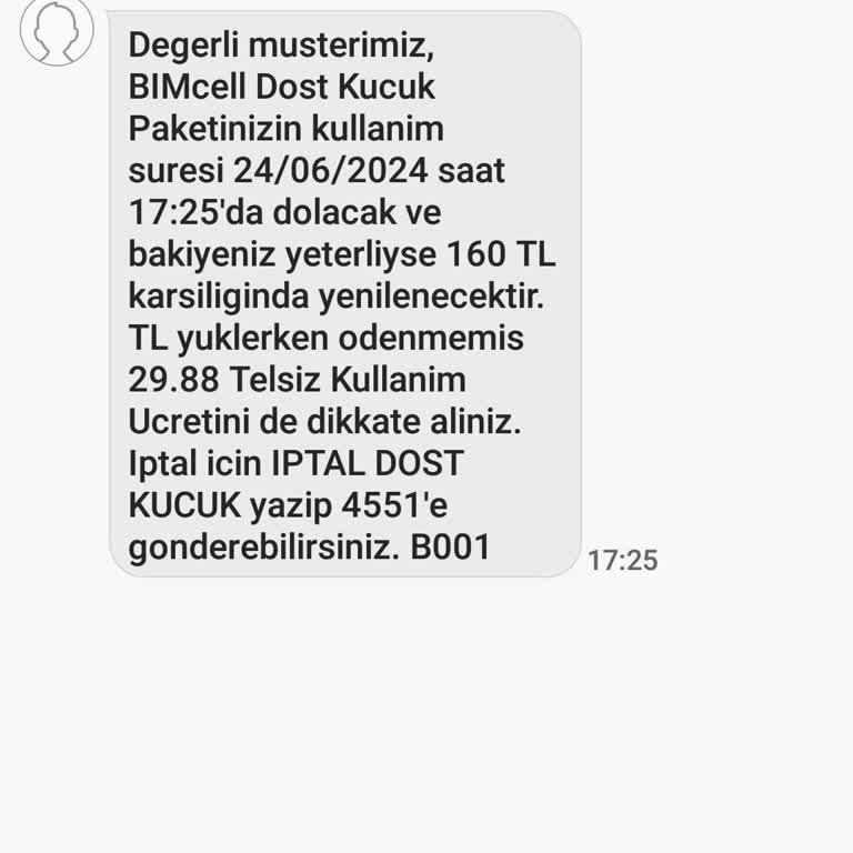 Bimcell Yanlış Paket Uygulaması