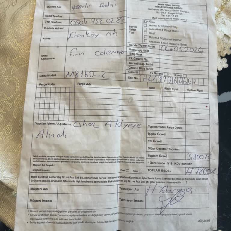 Miele Fırınımız 7 Aydır Yok!