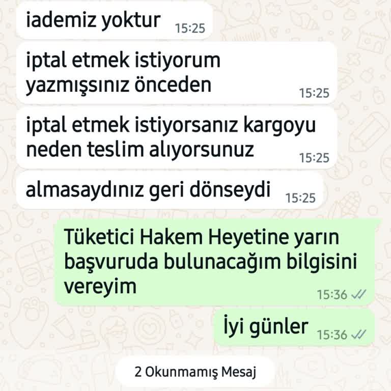 Moda Seroğlu İnternet Alışverişinde İade Kabul Etmiyor.