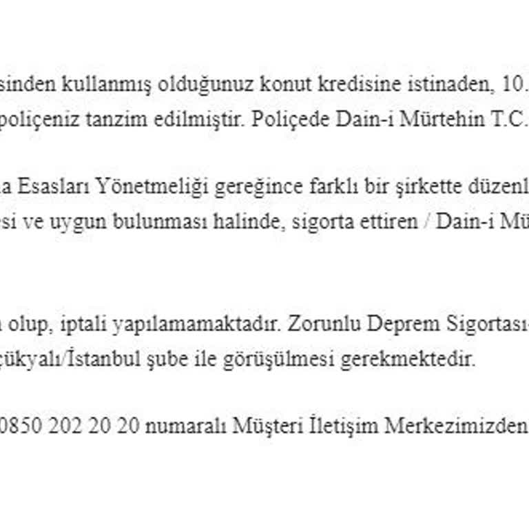 Ziraat Bankası Sattığım Eve Banka Konut Ve DASK Yapılması
