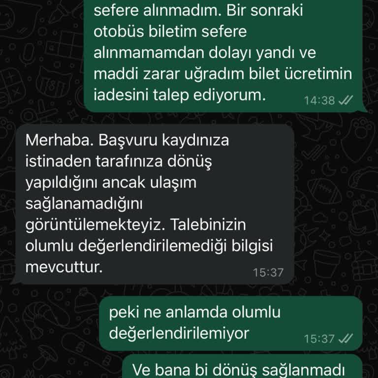 Obilet Bilet İptali Konusunda Yardımcı Olmuyor.