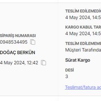 Sürat Kargo Kargomu Kaybetti Ve Tazmin Vermiyor.