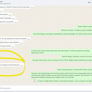 Sürat Kargo Kargomu Kaybetti Ve Tazmin Vermiyor.