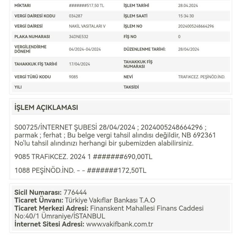 Gelir İdaresi Başkanlığı Trafik Ceza Ödemesi