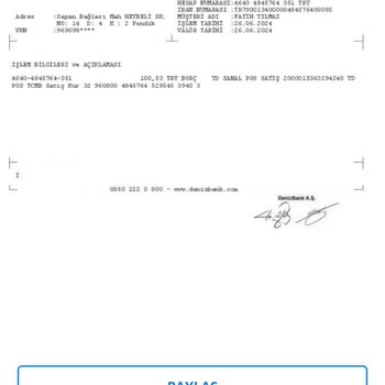 Denizbank Benden Habersiz Yd Sanal Postan Para Çekimi