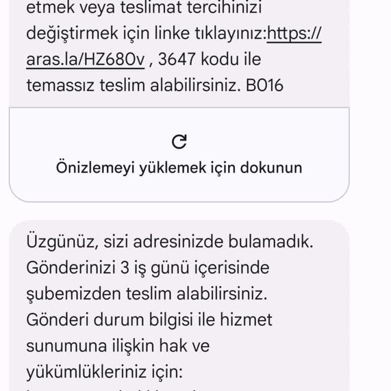 Darıca Aras Kargo Paketleri Teslim Etmiyor
