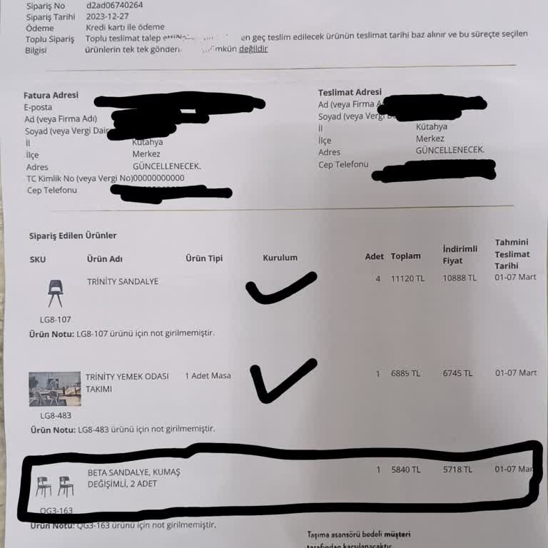 Vivense 2 Beta Sandalye 7 Aydır Teslim Edilmedi