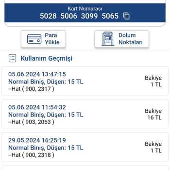 Büyük Şehir Belediyesi EGO Genel Müdürlüğü Ankara Kart 30 TL Eksik