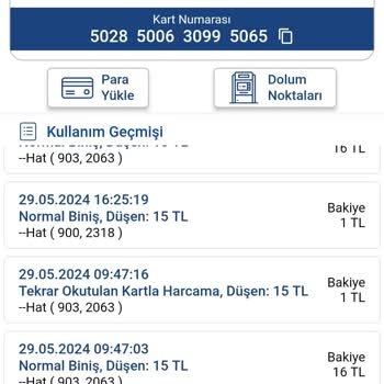 Büyük Şehir Belediyesi EGO Genel Müdürlüğü Ankara Kart 30 TL Eksik